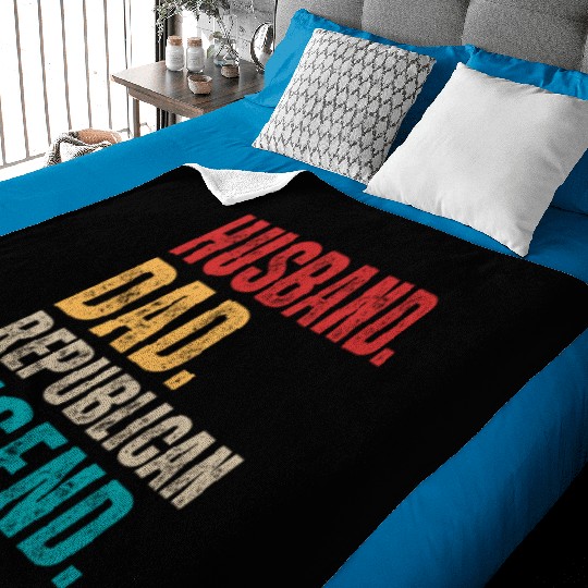 Husband Dad Republican Legend Republican Supporter Baby Blankets