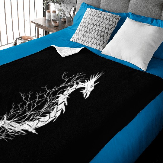 Sea life, sea dragon, white Baby Blankets