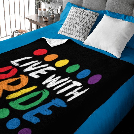 Live With Pride Rainbow Month LGBTQ Gay Pride Baby Blankets