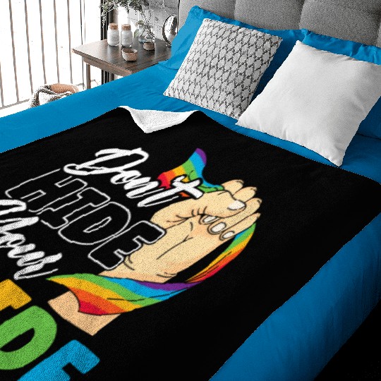 Don't Hide Your Pride Rainbow Month LGBTQ Gay Baby Blankets