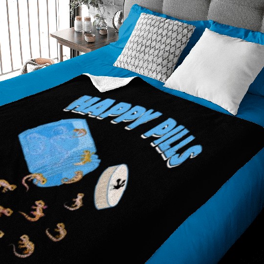 Happy Pills Lizards Funny Leopard Gecko Lovers Baby Blankets