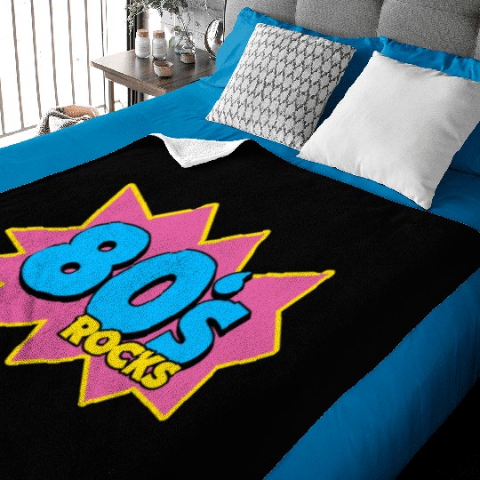 90s 80s Rocks Neon Rubic Cube Cassette Tape Baby Blankets