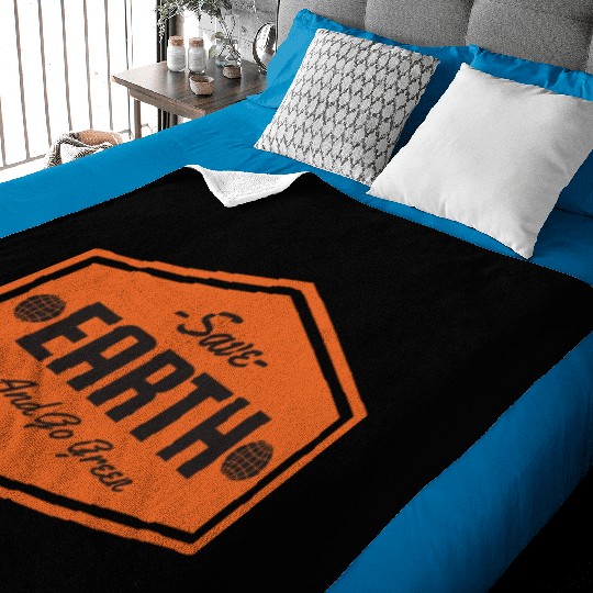 Earth Day Save The Earth And Go Green Nature Baby Blankets