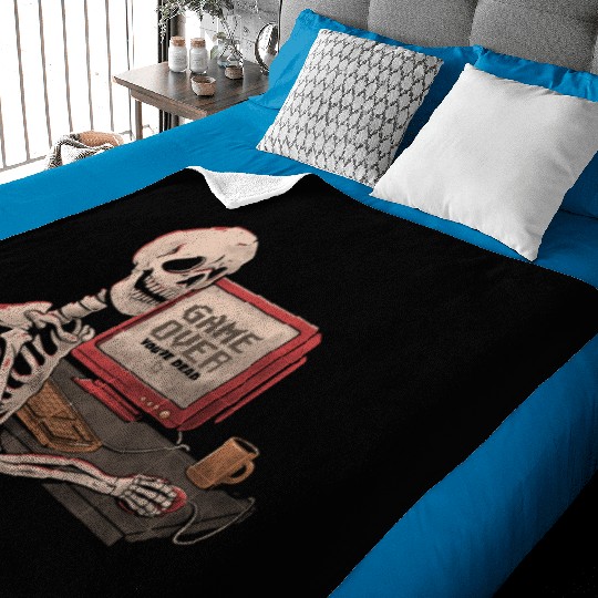 Game Over Skull Funny Geek Skeleton Gift Baby Blankets
