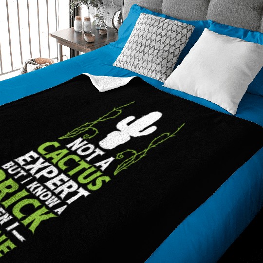 Not A Cactus Expert Sarcastic Valentines Day Prick Baby Blankets