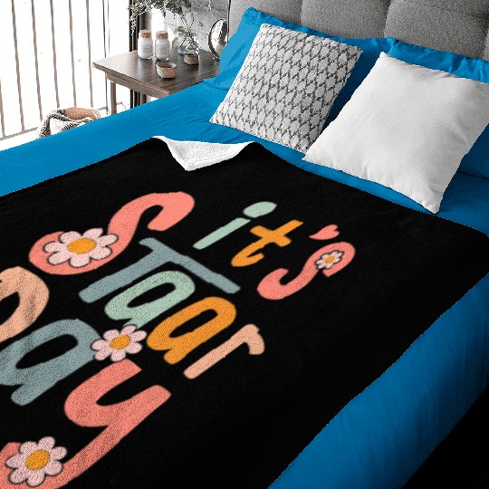 Test Day Teacher Its Staar Day Gifts for Women Baby Blankets
