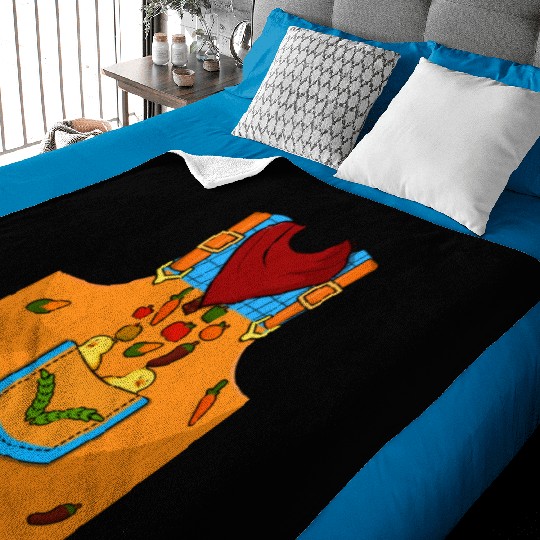 Funny Farmer Farm Costume For Halloween Baby Blankets