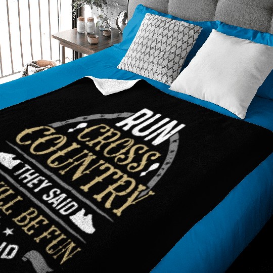 Cross Country Running Run Cross Country They Race Baby Blankets