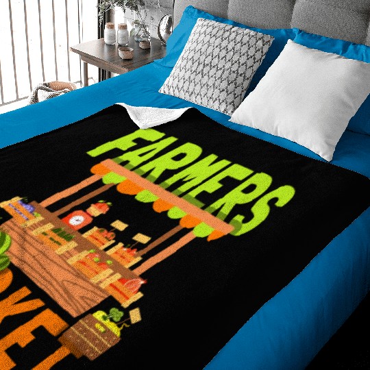 Farmers Market Chicken Farmer Cow Farming Baby Blankets