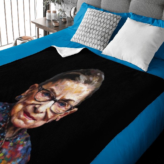 Ruth Bader Ginsburg portrait in a Monet style Baby Blankets