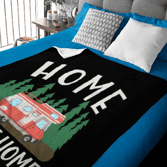 Motorhome Rv Camping Camper Home Sweet Home Baby Blankets