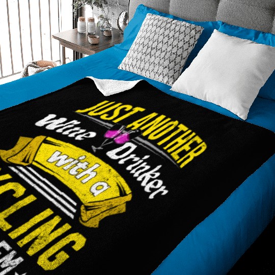 Wine Drinker with Cycling Problem Wine Lover Funny Baby Blankets