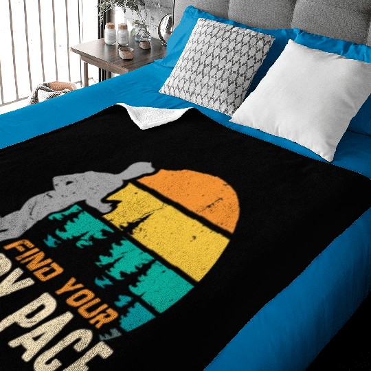 Trail Running Find Your Happy Pace Retro Running Baby Blankets