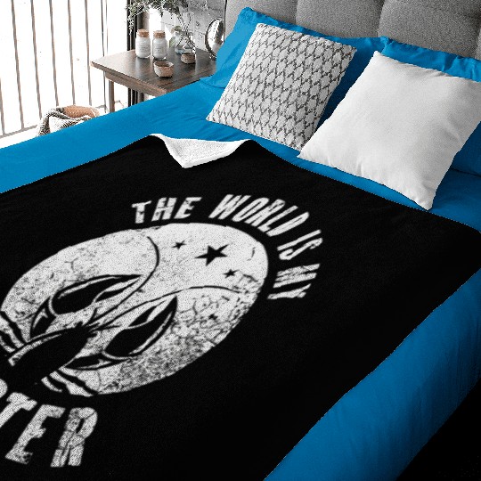 The World Is My Lobster Funny Vintage Graphic Baby Blankets