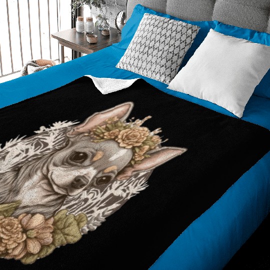 Cute Chihuahua Flower Crown Pet Dog Breed Floral P Baby Blankets