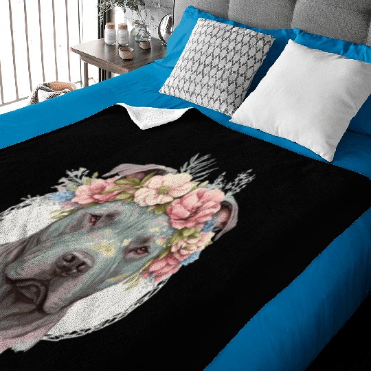 Cute Cane Corso Flower Crown Pet Dog Puppy Baby Blankets