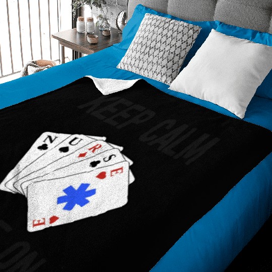 Funny Nurse Life Paramedic Gift Keep Calm Card Baby Blankets