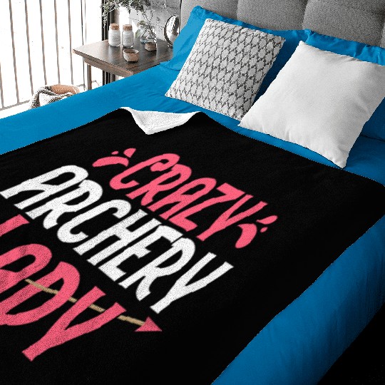 Crazy Archery Lady Bow & Arrows Target Archer Baby Blankets