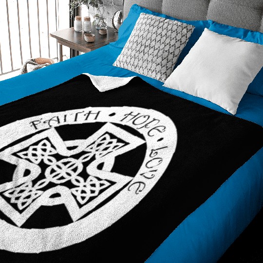 Timeless Celtic Cross With Celtic Knots Baby Blankets
