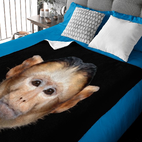 Capuchin Monkey Face Baby Blankets