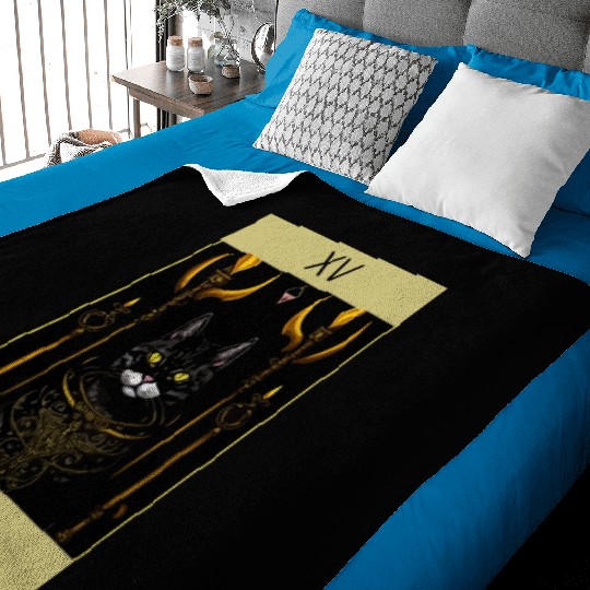 Tarot card the devil cat - readings and astrology Baby Blankets