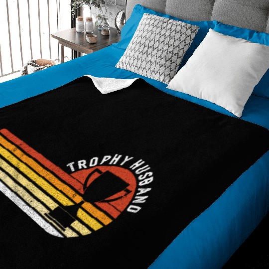 Trophy Husband Funny design for Cool Father or Dad Baby Blankets