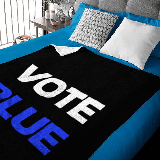 USA Election Vote Blue Minimalist Baby Blankets