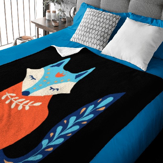 Fox cartoon Baby Blankets