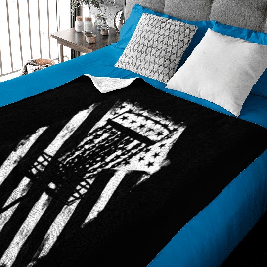 Patriotic Disc Golf American Flag Distressed Baby Blankets