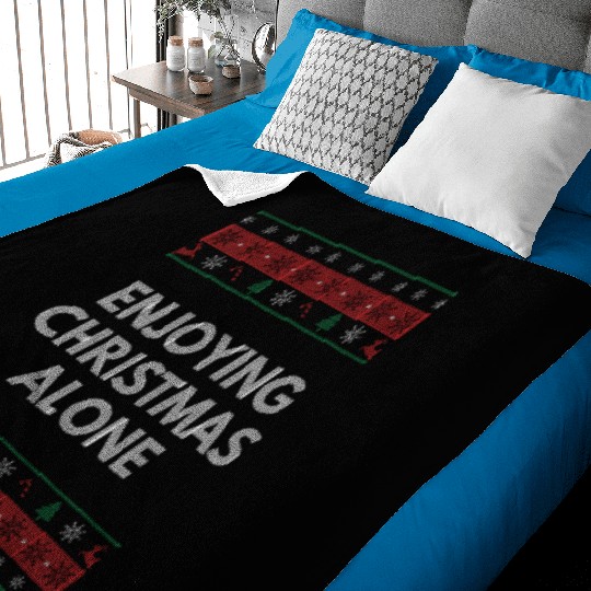 Enjoying Christmas Alone Nerd Xmas Weird Christmas Baby Blankets