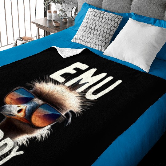Emu Daddy Ostrich Bird Love Emus Fathers Day Emu Baby Blankets