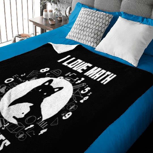 I Love Math And Cats Gift for Mathematics Lovers Baby Blankets