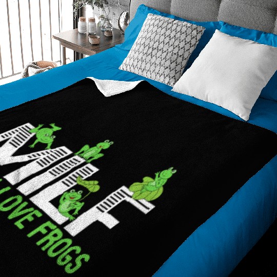 Man I Love Frogs Tadpole Amphibian Herpetologist Baby Blankets