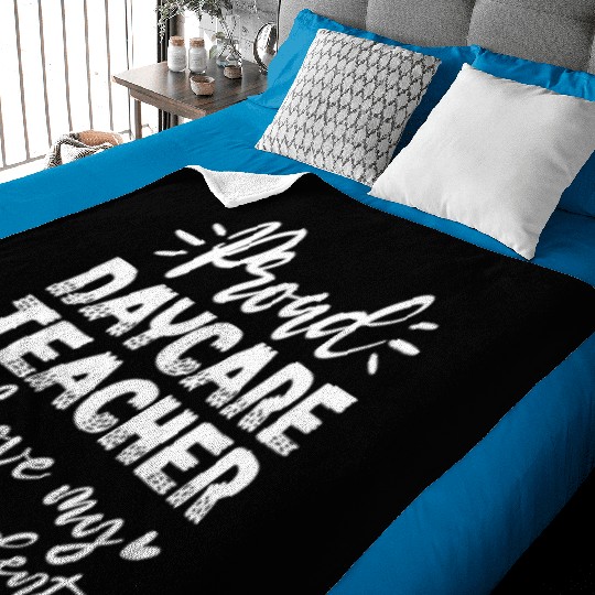 Proud Daycare Teacher I Love My Little Students Baby Blankets