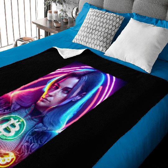 Bitcoin Woman Baby Blankets