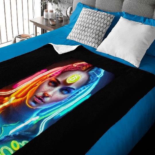 Bitcoin Woman Baby Blankets