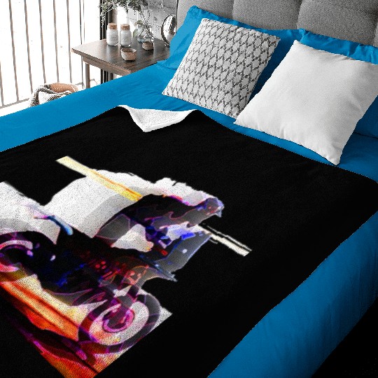 Rider on bike Baby Blankets