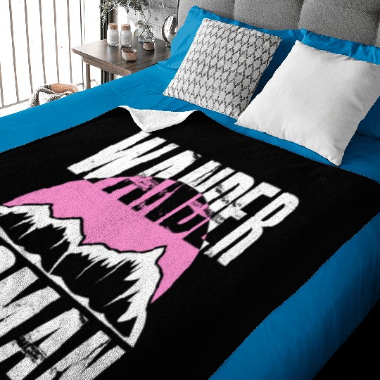 Wanderwoman Mountaineering Hiking Women Baby Blankets