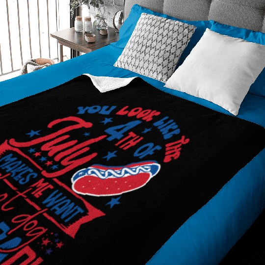 look like the 4th of july makes me want a hot dog Baby Blankets