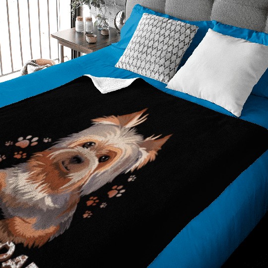Yorkie Dad Baby Blankets