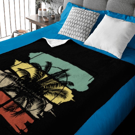 Cozumel Mexico Palm Tree Retro Artistic Baby Blankets