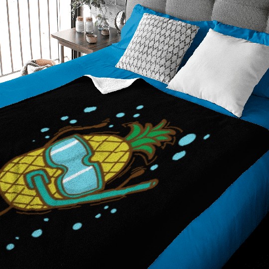 Pineapple dives Tropical sweet Fruit Baby Blankets