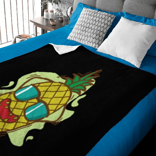 Pineapple chilling on Vacation tropical sweet Frui Baby Blankets