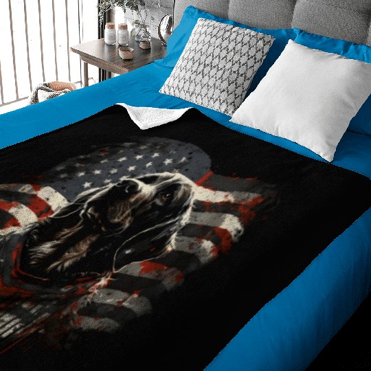 US Dog 4th of July Baby Blankets