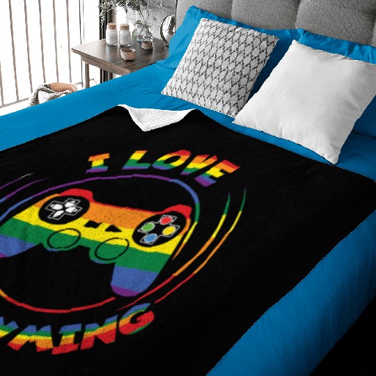 Gaming Gamer Gay LGBTQ Rainbow LGBT Pride Month Baby Blankets
