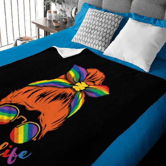 Mama Moms Mommy Gay LGBTQ Rainbow LGBT Pride Month Baby Blankets