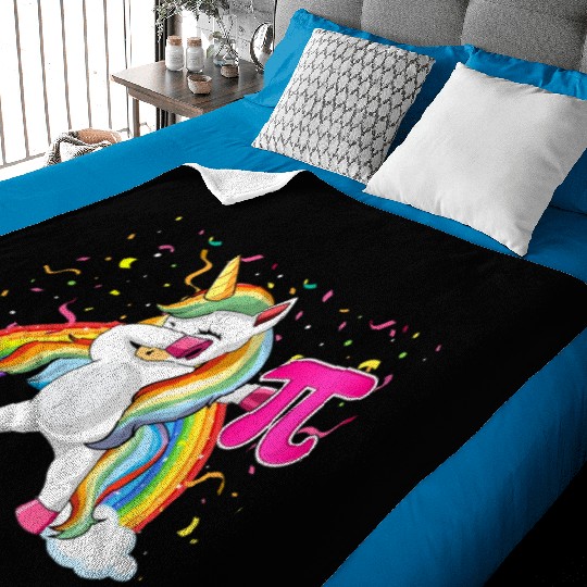 Dabbing Pi Day Unicorn Mathematic Superhero Baby Blankets