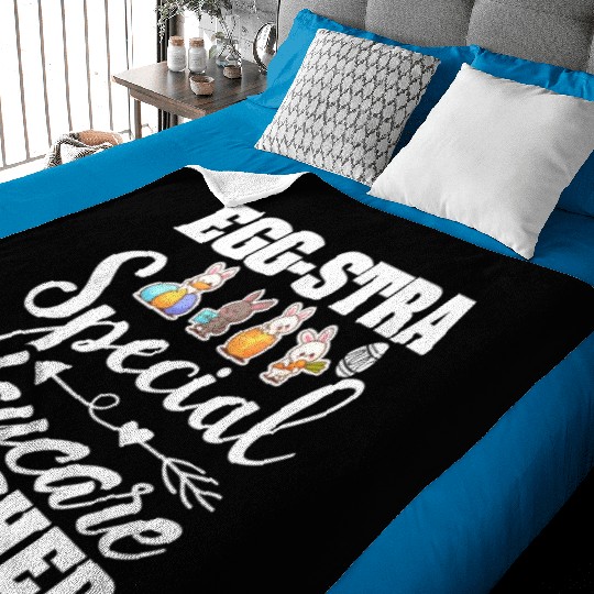 Egg Stra Special Daycare Teacher Easter Baby Blankets