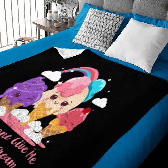 Tonsils Gone Give Me All The Ice Cream Funny Baby Blankets