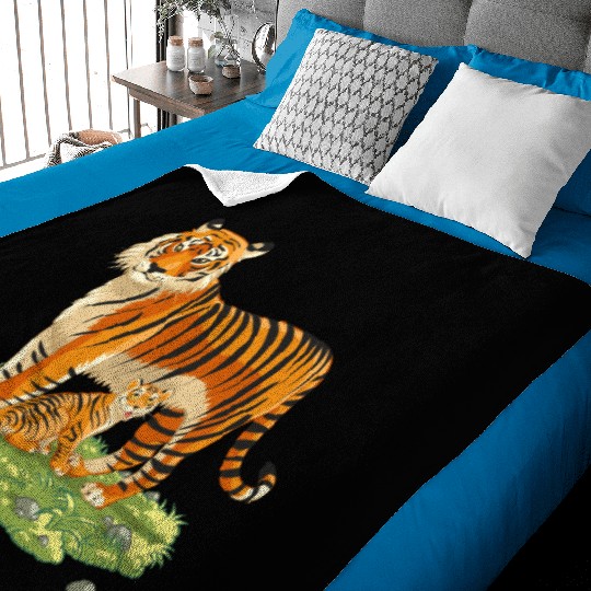 Mother And Son Tiger Baby Blankets
